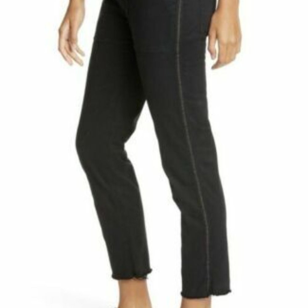 Nili Lotan Jenna Pant with Grosgrain Side Tape, Black Size 2